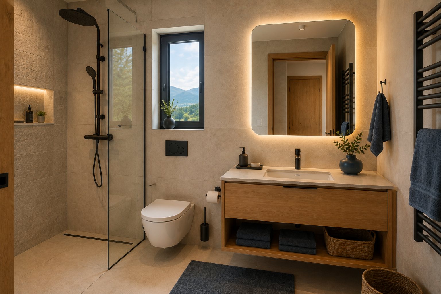 Apartament Niebieski — łazienka